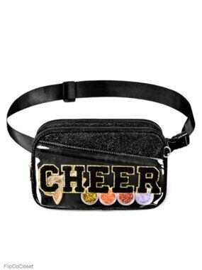 Glitter Cheer Bag Chenille Letter Belt Bag Fanny Pack Crossbody
